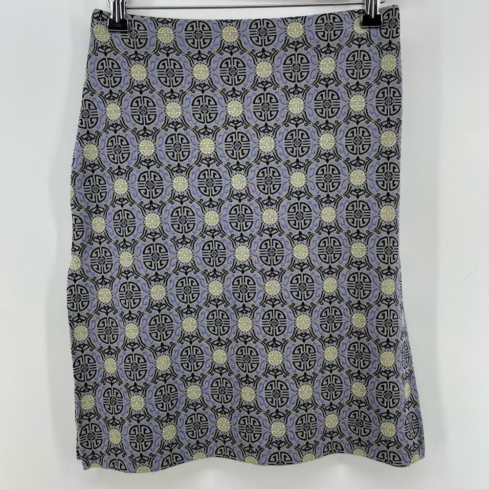 Von Mozart Skirt Purple Geometric Side Slit S